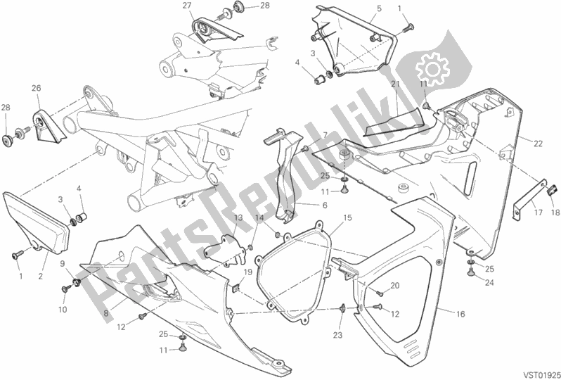All parts for the 36c - Fairing of the Ducati Diavel 1260 S Thailand 2019